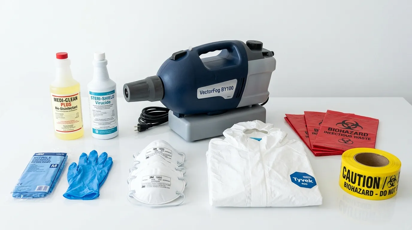 Professional biohazard remediation crew working in Douglas